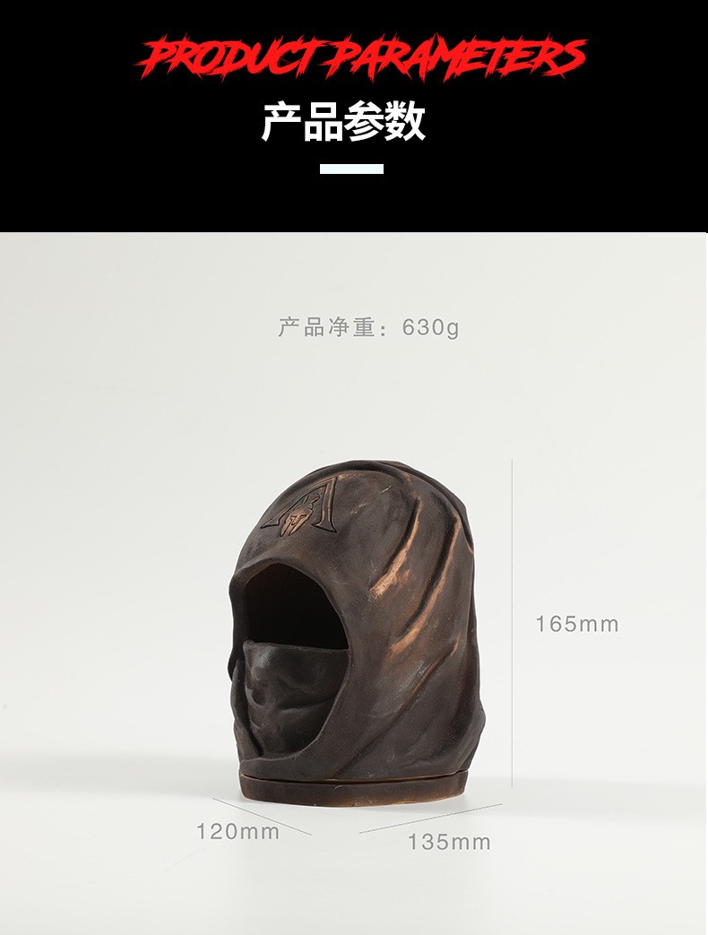 Factory wholesale dark style shaped aroma diffusers, creative handcrafted products, custom-made frosted black ceramic aroma diffusers detail image 10