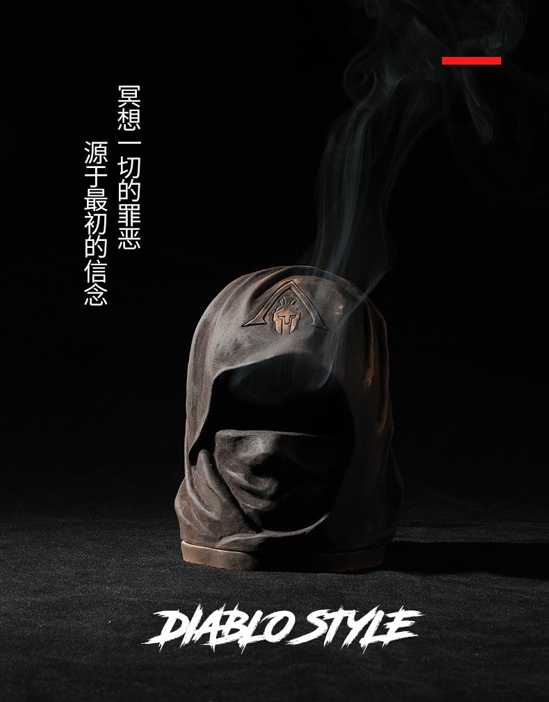 Factory wholesale dark style shaped aroma diffusers, creative handcrafted products, custom-made frosted black ceramic aroma diffusers detail image 1