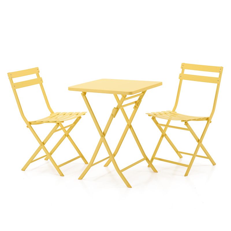 野人谷阳台桌椅休闲小茶几三件套北欧户外折叠铁艺桌椅组合详情图5