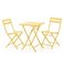 野人谷阳台桌椅休闲小茶几三件套北欧户外折叠铁艺桌椅组合白底实物图