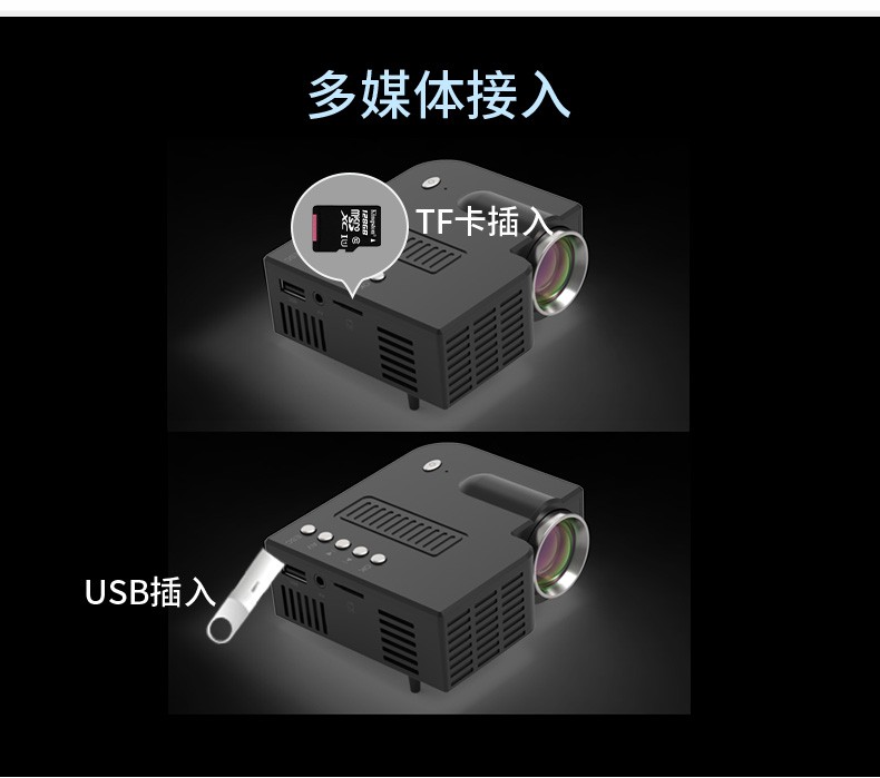 优丽可UC28C迷你微型便携式投影仪家用家庭led儿童小型手机投影机详情图5