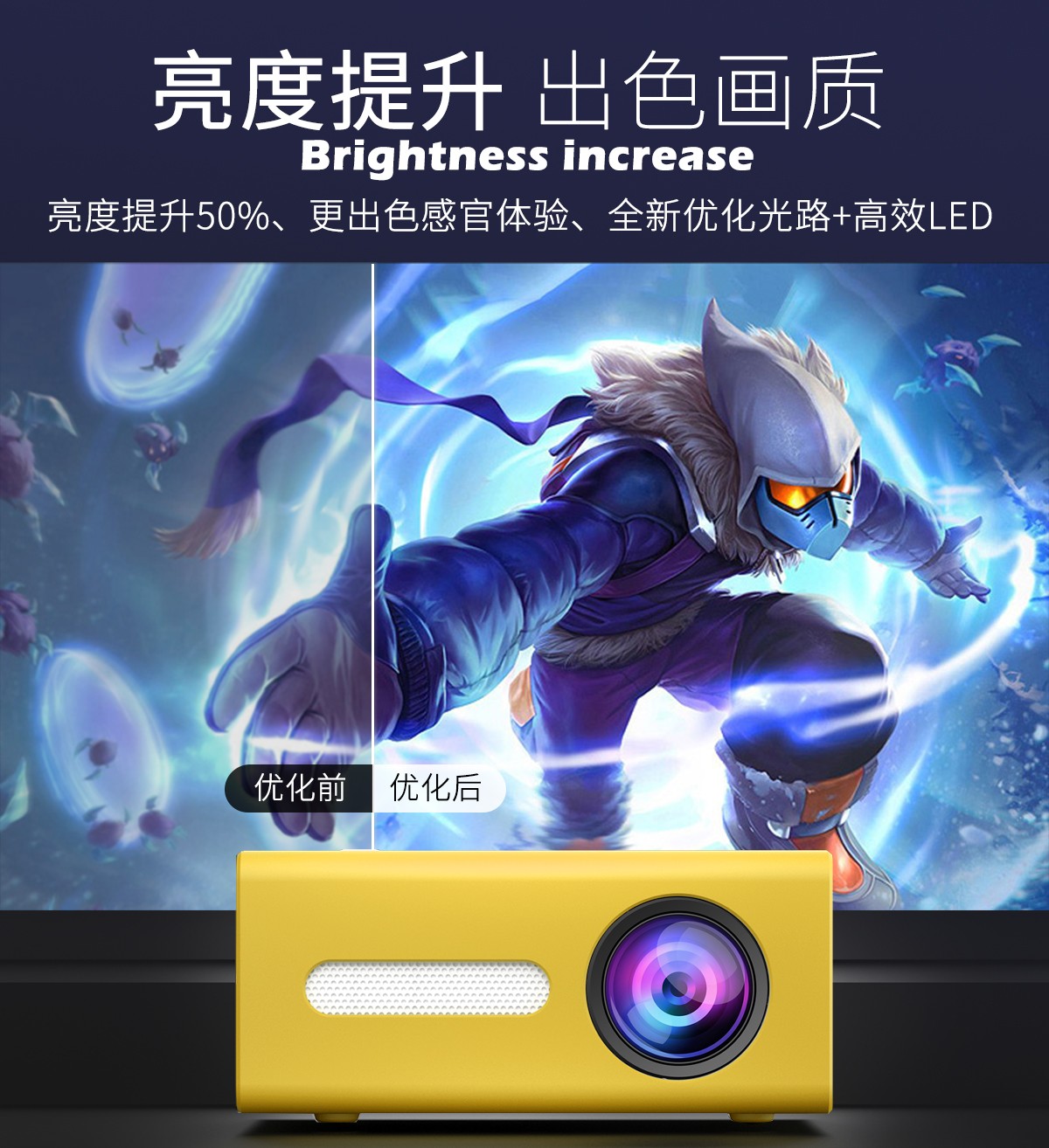 PINYA品雅T300迷你微型便携式投影仪家用家庭led儿童小型手机投影机超高性价比