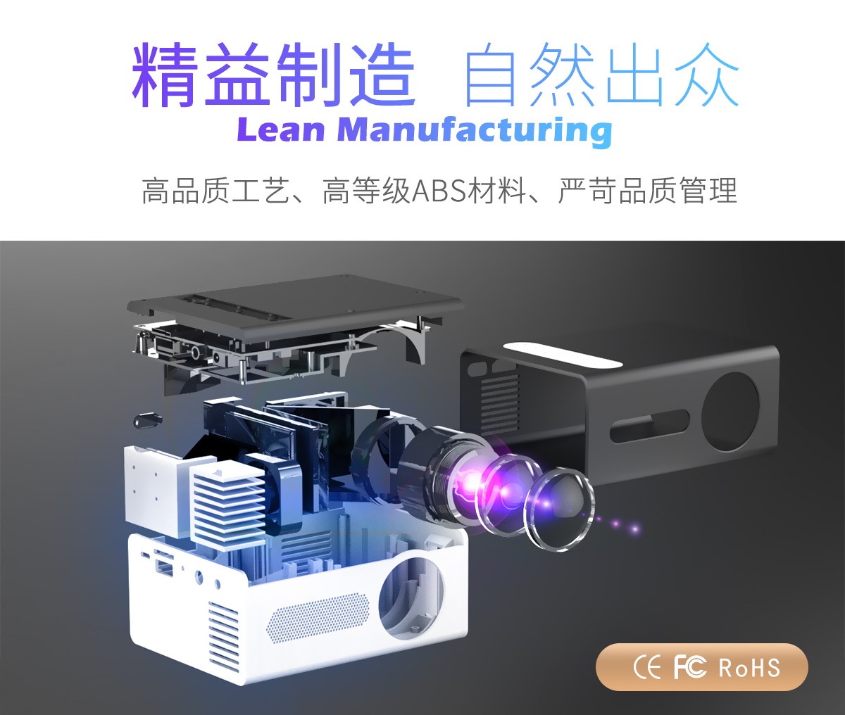 PINYA品雅T300迷你微型便携式投影仪家用家庭led儿童小型手机投影机超高性价比