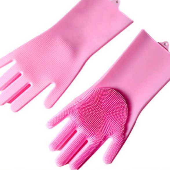 Manufacturer's in-stock silicone gloves, dishwashing and back-rubbing gloves, Douyin magic gloves, bathroom and kitchen gloves details Picture