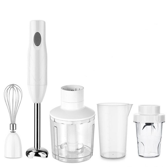 Household small handheld electric stirrer, baby food processor, infant complementary food machine, meat grinder (main unit + cooking cup + egg beater + meat grinder cup)