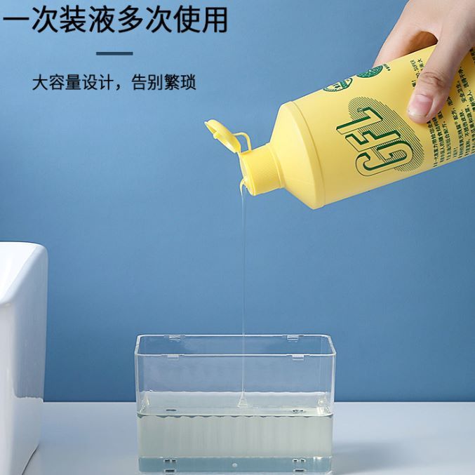 Creative kitchen dishwashing liquid dispenser, press-type automatic liquid dispensing box, scouring pad dishwashing soap liquid box, direct sales Specification image