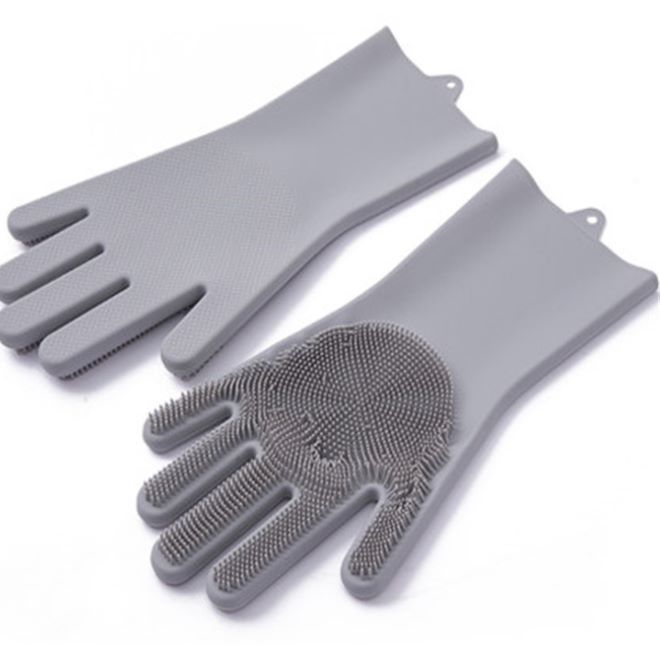 Manufacturer's in-stock silicone gloves, dishwashing and back-rubbing gloves, Douyin magic gloves, bathroom and kitchen gloves Item Picture
