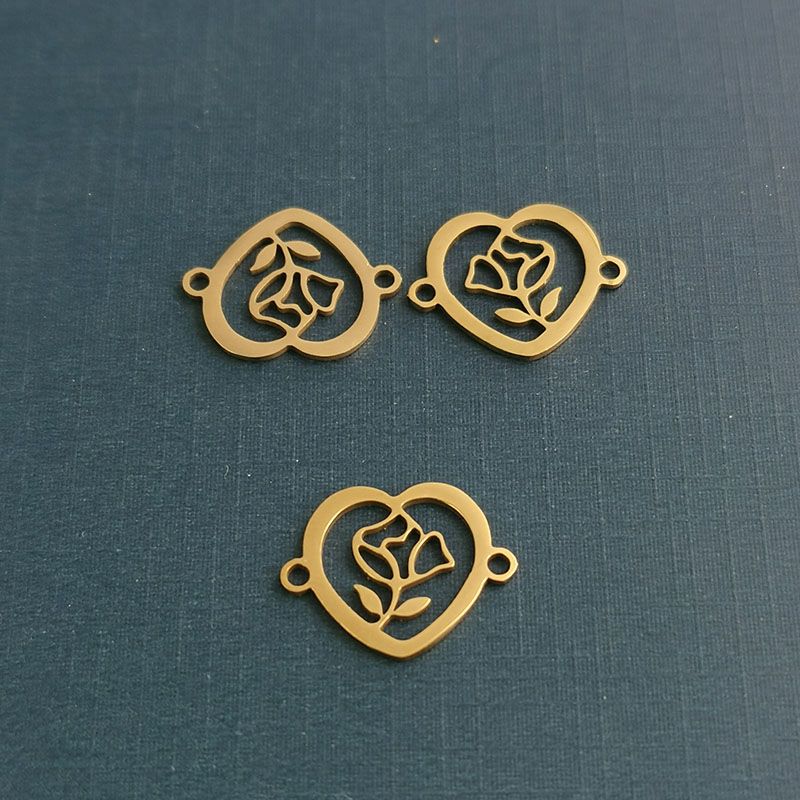 Rose titanium steel bracelet pendant with a niche design sense, 2020 new flower pendant trend, trendy Instagram cool style details Picture