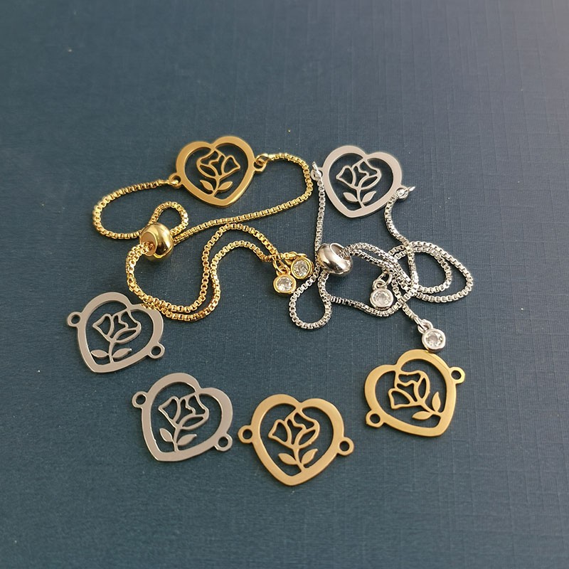Rose titanium steel bracelet pendant with a niche design sense, 2020 new flower pendant trend, trendy Instagram cool style detail image 6