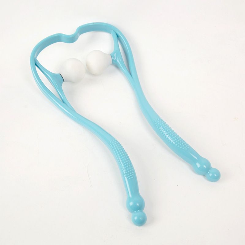 Home cervical spine massager Manual shoulder and neck massager clip neck double ball simulation human kneading and pressing massage equipment Item Picture