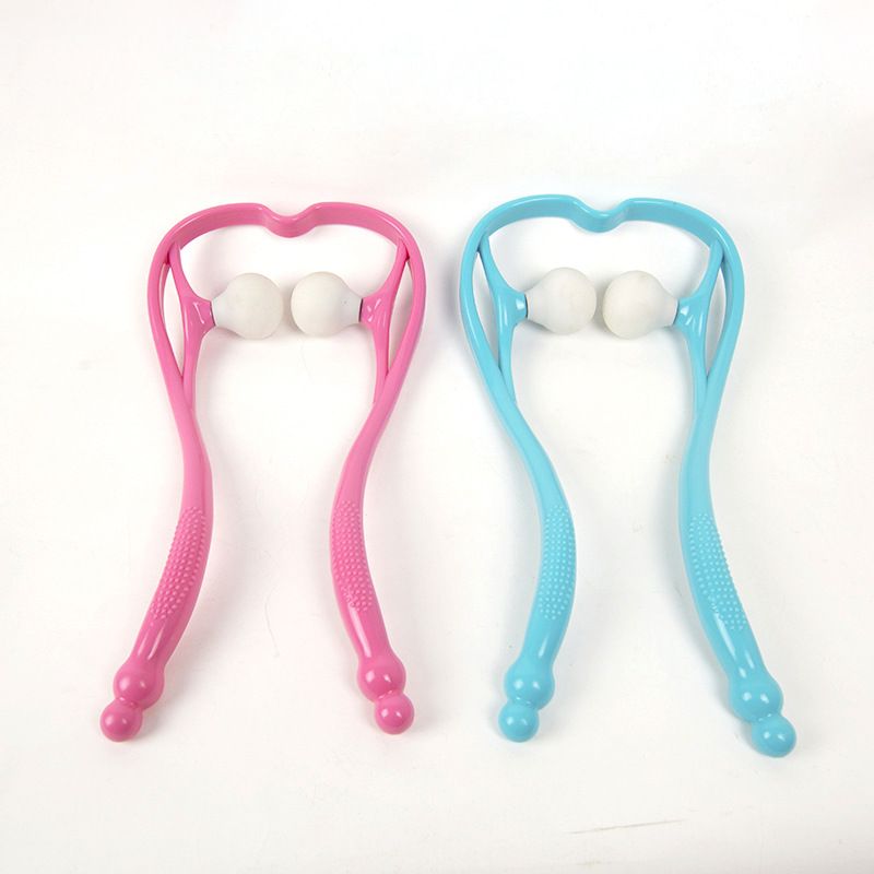 Home cervical spine massager Manual shoulder and neck massager clip neck double ball simulation human kneading and pressing massage equipment full figure
