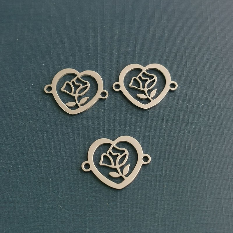 Rose titanium steel bracelet pendant with a niche design sense, 2020 new flower pendant trend, trendy Instagram cool style detail image 1