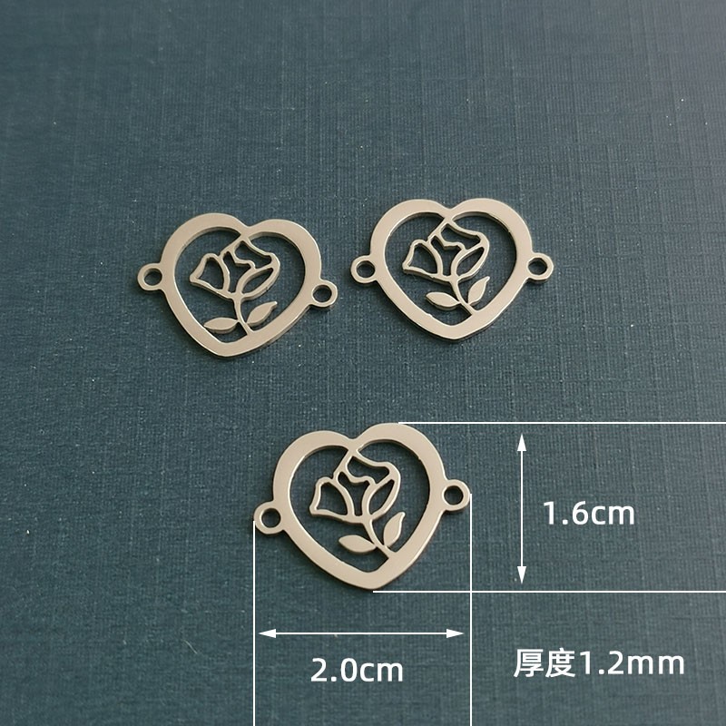 Rose titanium steel bracelet pendant with a niche design sense, 2020 new flower pendant trend, trendy Instagram cool style detail image 3