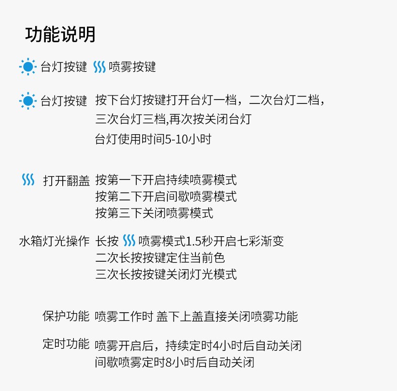 新款LLD台灯加湿器多功能电池小型便携家用桌面led台灯补水加湿器详情图17