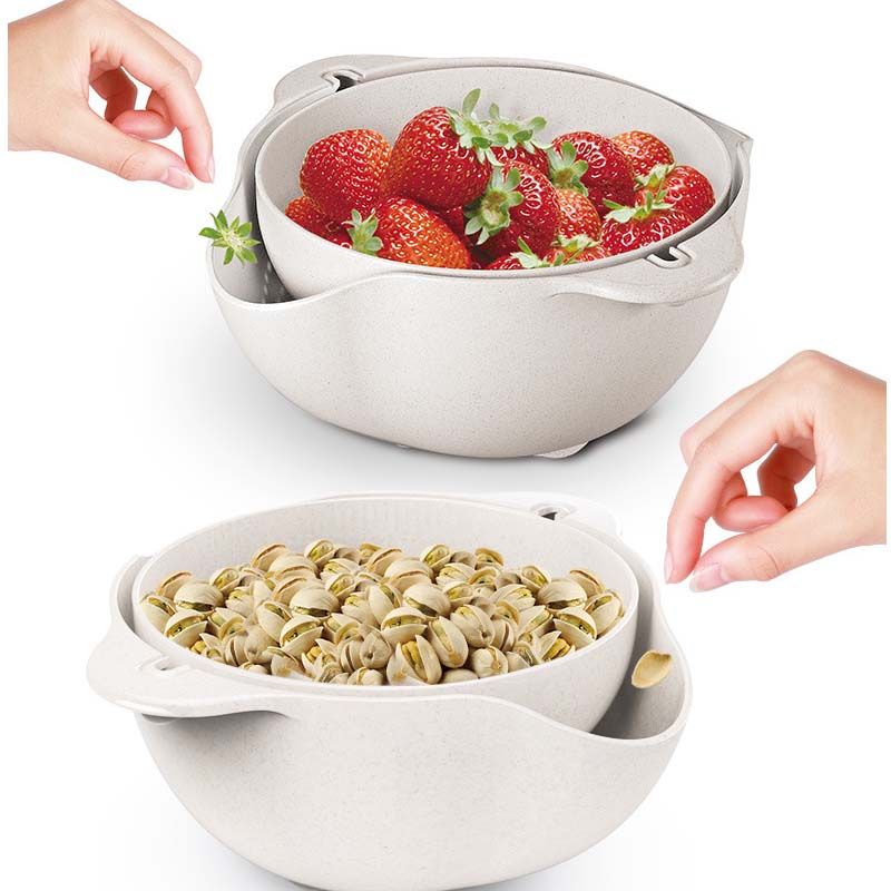 Creative fruit platter, double-layer flip draining basin, plastic fruit basket, drip basin, large capacity. For prices, please consult customer service details Picture