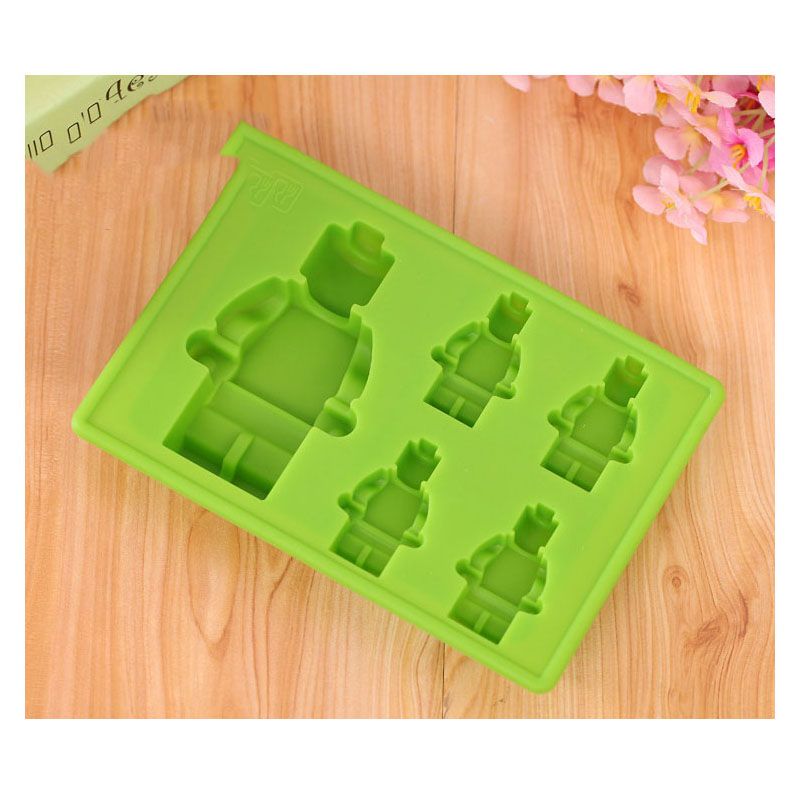 乐高5连硅胶机器人冰格 大小机器人冰格模具lego man ice mold  量大价格请咨询客服产品图