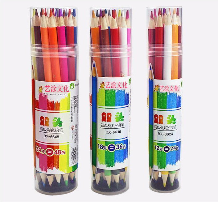 艺涂双头彩色铅笔小学生儿童用彩铅画笔彩笔专业画画笔工具无铅毒12色16色24色48色详情1