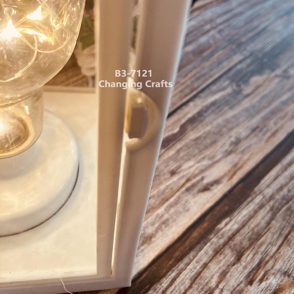 Large red Christmas wind light, Nordic simple plastic glass windproof candle holder, romantic wedding decoration piece detail image 8