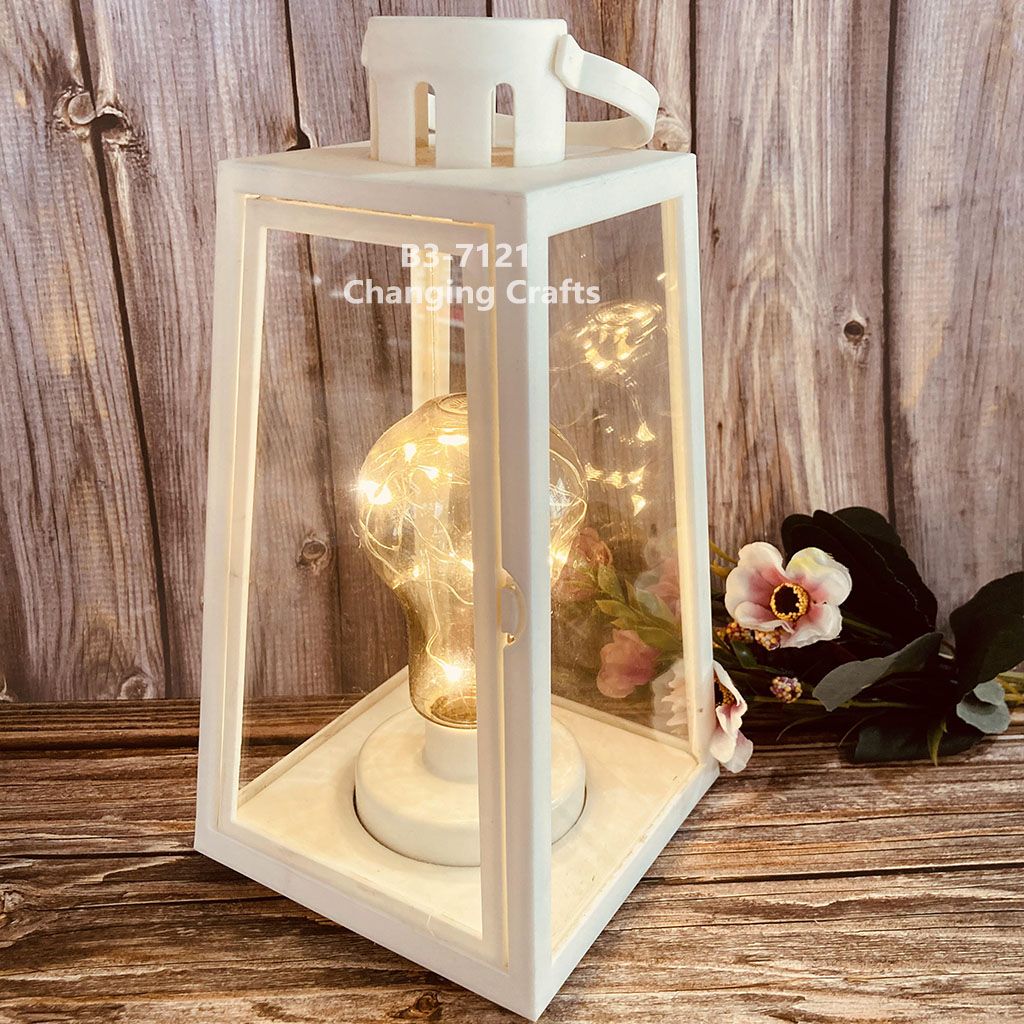 Large red Christmas wind light, Nordic simple plastic glass windproof candle holder, romantic wedding decoration piece