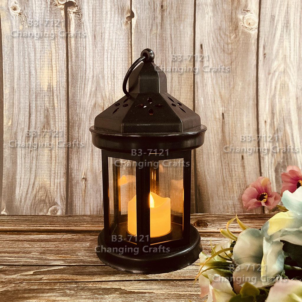 Ramadan USB Christmas lantern Lantern candle stand electronic printing small lantern oil lamp decoration LED pendant