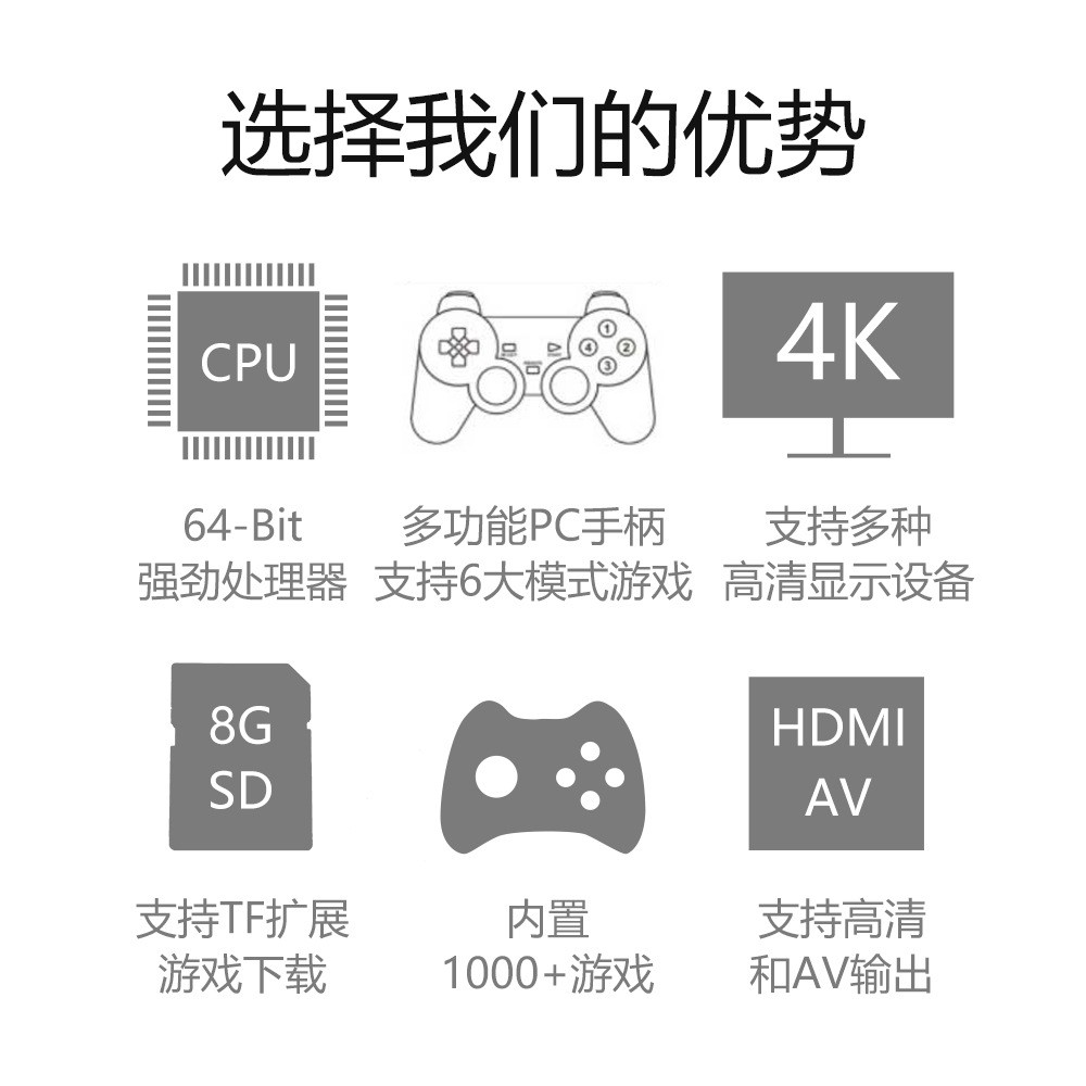 跨境原厂超任高清下载SFC内置 GBA NES电视游戏机内置PSP迷你街机详情图2