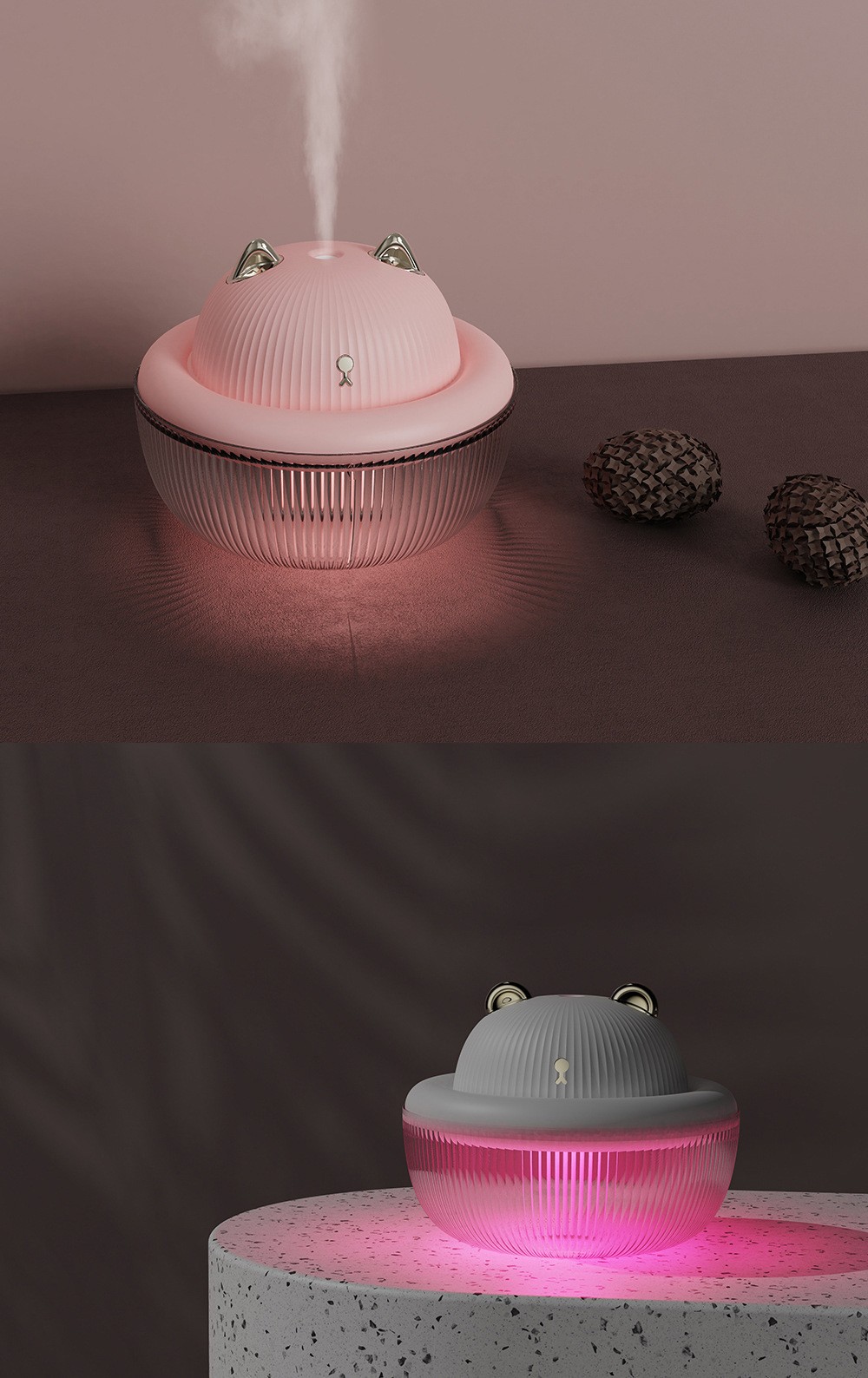 新款H3可爱呼啦宠萌宠加湿器usb夜灯迷你便携办公家用桌面加湿器详情图1