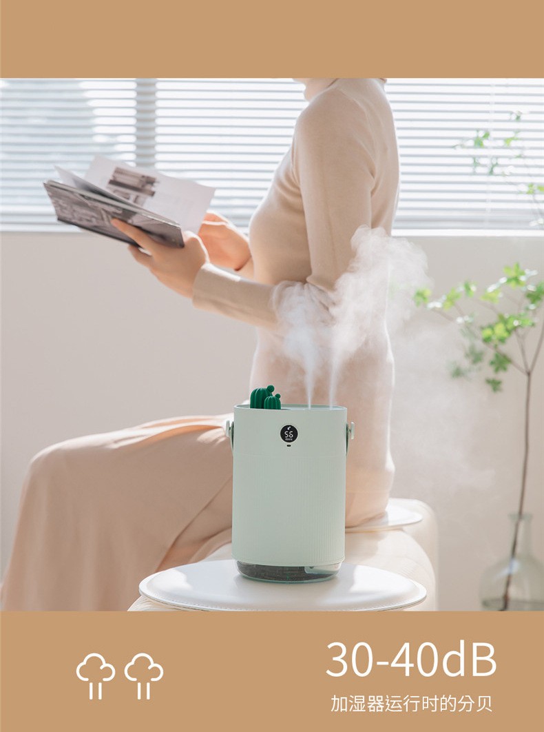 新款H1仙人掌双喷加湿器创意usb家用桌面便携小型双喷补水加湿器详情图8