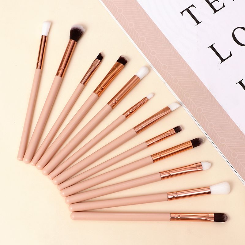 Makeup brush 12Pcs Professional eyeshadow plastic make up brush Label Makeup Brush Wholesales cosmetics brush thumbnail