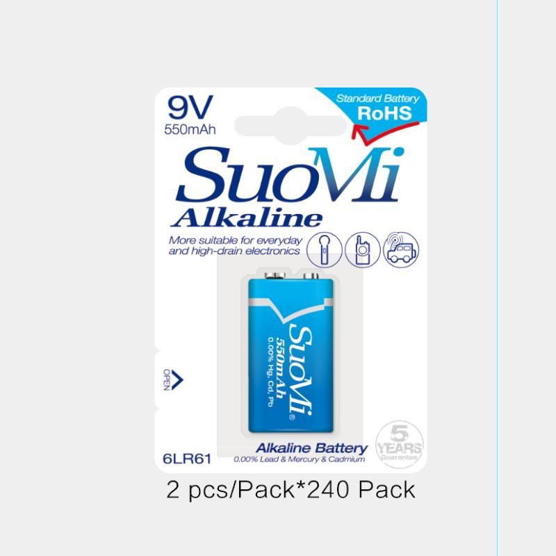 Suomi New 9 volt battery high power low price 6LR61 thumbnail
