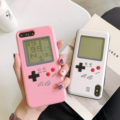 俄罗斯方块黑白粉适用oppoR17游戏机手机壳r9s软边X23全包防摔潮