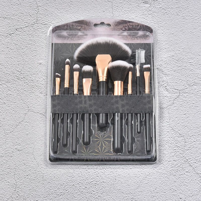  9 Pcs Professional plastic make up brush Label Makeup brush Makeup Brush PVC Set Wholesales cosmetics brush thumbnail