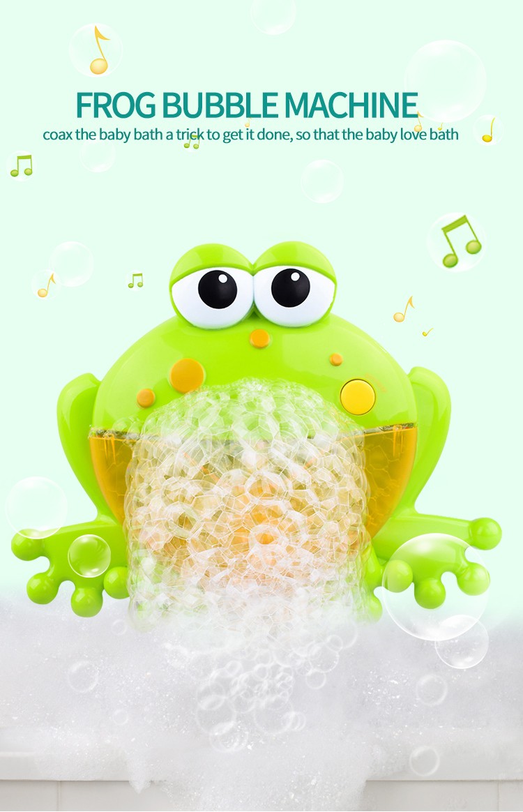 儿童宝宝创意青蛙恐龙吐泡泡螃蟹音乐沐浴起泡机浴室洗澡戏水玩具详情图1