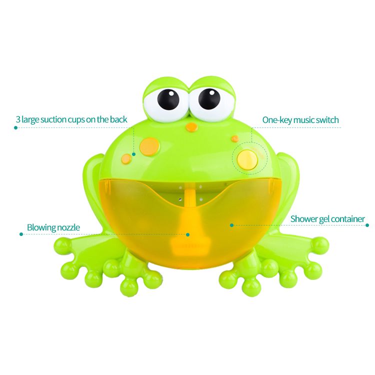 儿童宝宝创意青蛙恐龙吐泡泡螃蟹音乐沐浴起泡机浴室洗澡戏水玩具白底实物图