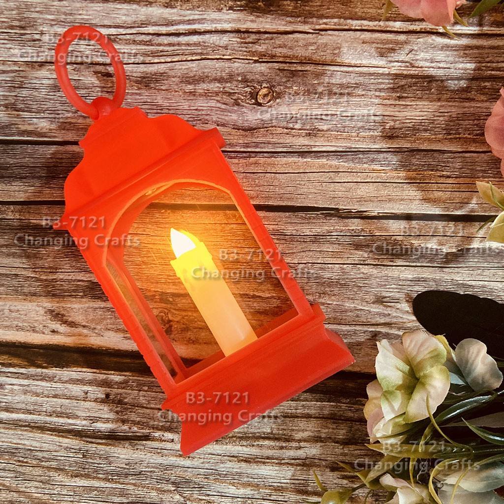 Romantic wedding decorative items: small red Christmas wind light, Nordic simple plastic glass windproof candle holder detail image 7