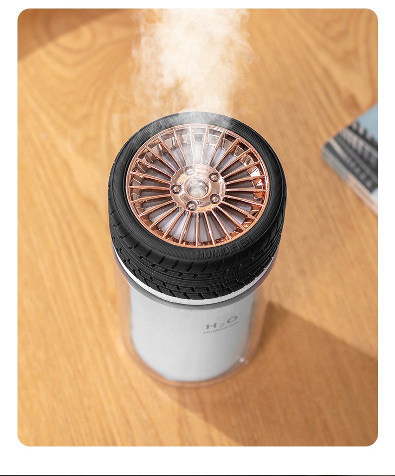 新款创意USB轮胎加湿器车载办公补水桌面夜光迷你加湿器详情图13