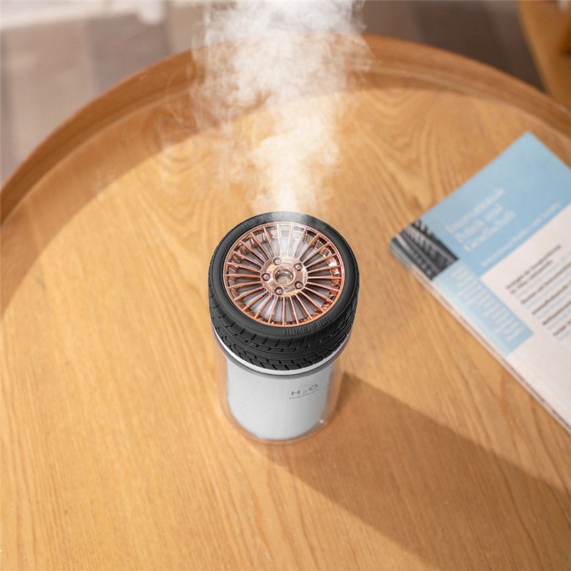 新款创意USB轮胎加湿器车载办公补水桌面夜光迷你加湿器产品图