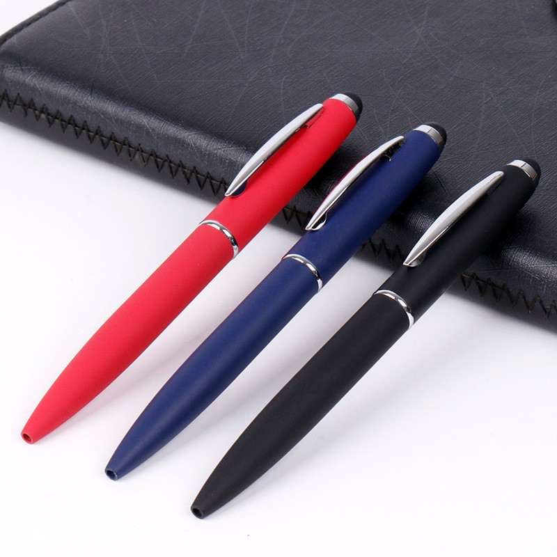 Office gift metal ballpoint pen, touch screen rubber pen, multi-functional gift advertising logo ballpoint pen, two-in-one metal pen pic 1