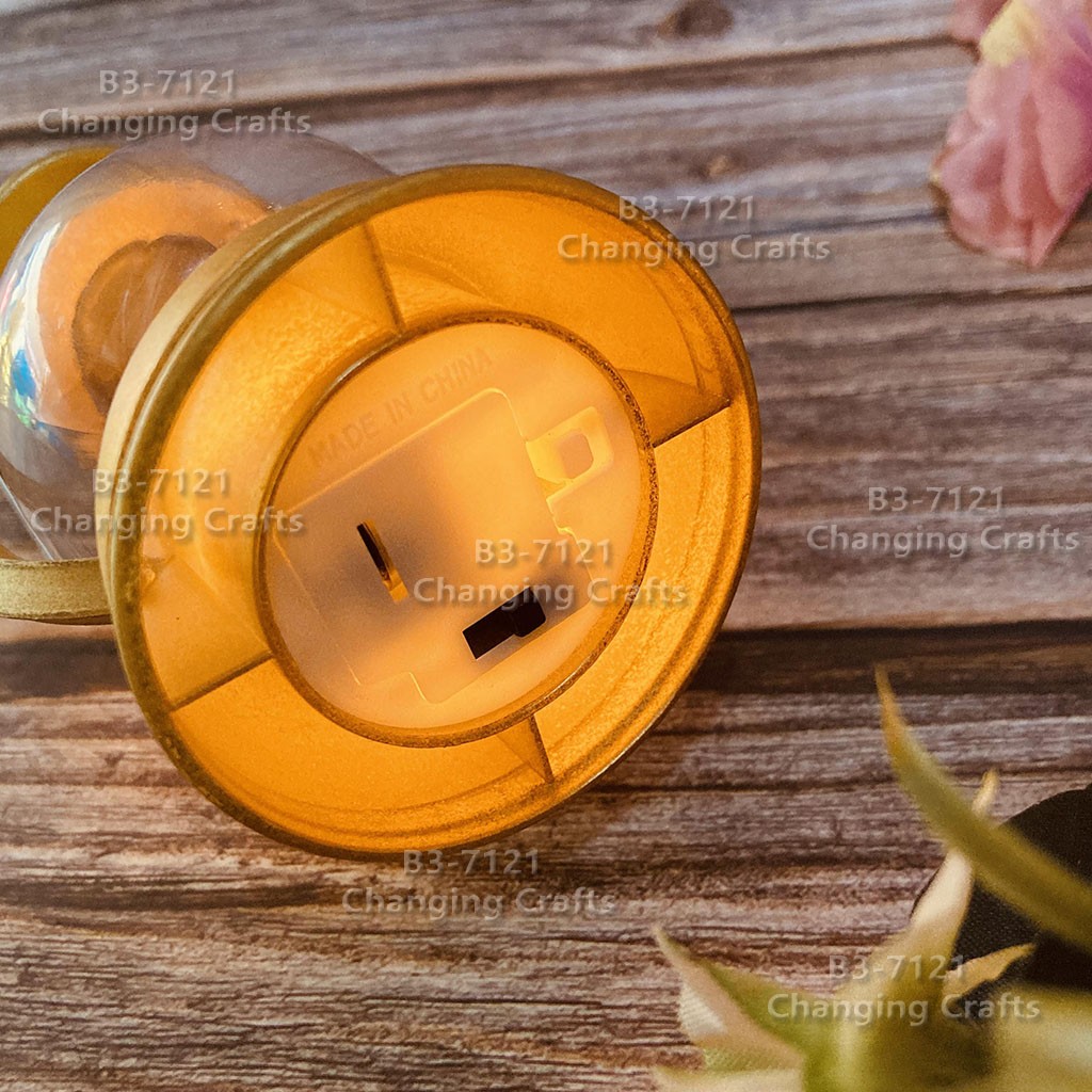 Small golden Christmas wind light, Nordic simple plastic glass windproof candle holder, romantic wedding decoration piece detail image 5