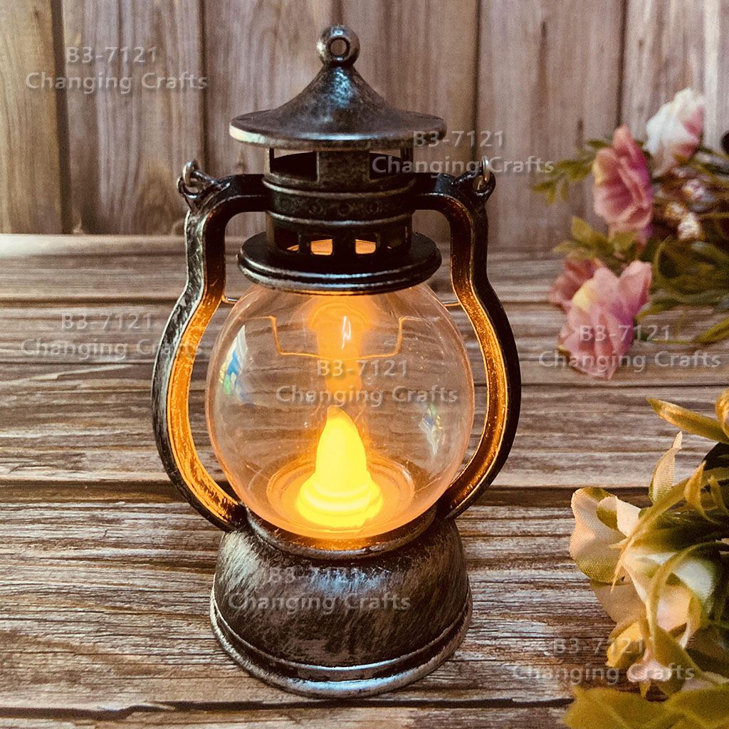 Cross-border wholesale of Christmas wind lamps, LED electronic candles, table lamps, night lights, antique silver decorative table ornaments Application Scenario