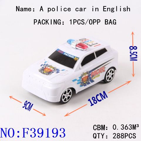 Inertia taxi police car cross-border children plastic toys wholesale