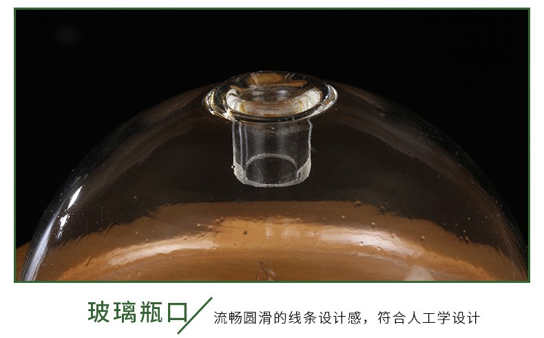 实木玻璃扩香仪纯精油20ml 办公七彩夜灯静音木纹香薰机跨境专供详情图9
