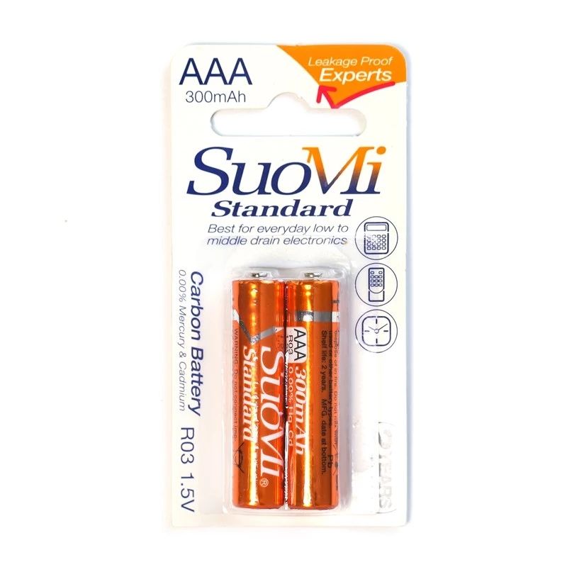 OEM Suomi AAA R03 dry batteries 1.5v carbon battery  thumbnail