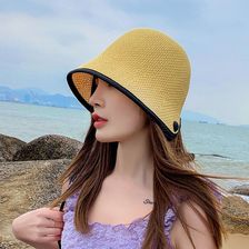 帽子时尚韩版百搭春夏款日系女士针织水桶帽小沿盆帽