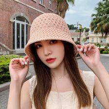 帽子女日系韩版水桶百搭时尚针织可爱小沿盆帽