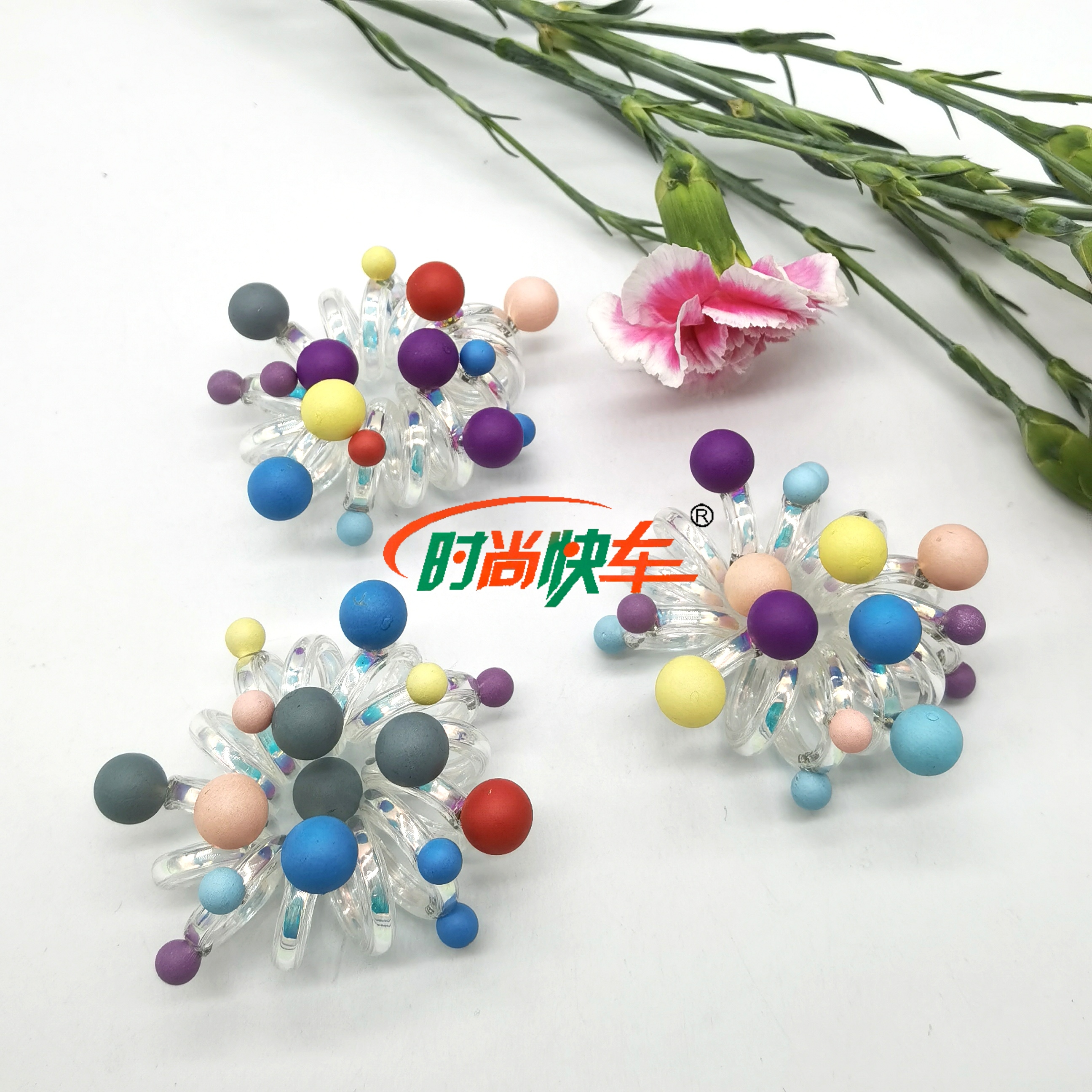 Colorful star telephone ring TPU hair bands large tube hair rope thumbnail