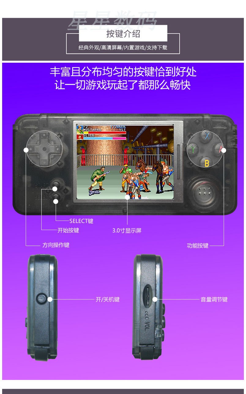 RETRO GAME掌上游戏机街机游戏GBC GBA 8位NES怀旧游戏机3000详情图4