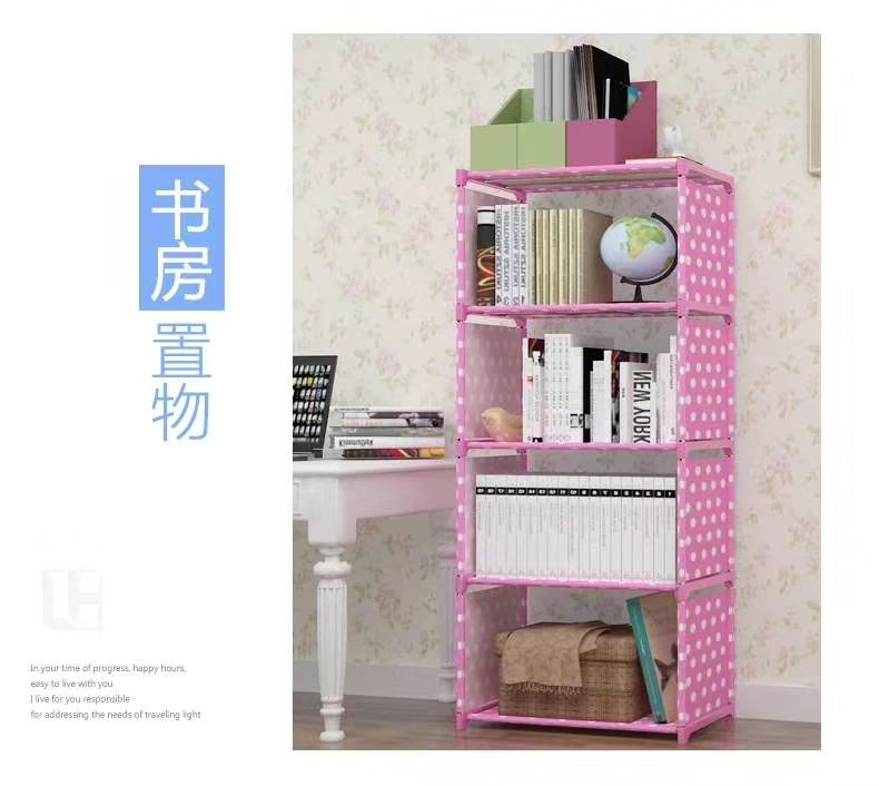 Single-row simple bookshelf, non-woven fabric bookshelf, freely combinable multi-layer bookshelf, storage rack, multi-functional storage bookcase detail image 2