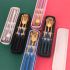 304 stainless steel Portuguese chopsticks and spoons set, student, office worker, travel and outdoor portable tableware three-piece set, creative tableware, outdoor household goods, 304 material easy-to-clean tableware Specification image
