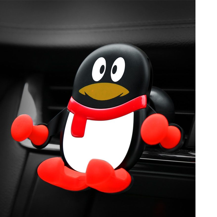 企鹅车载手机支架QQ手机重力支架汽车出风口卡通公子支架QQ支架  量大价格请咨询客服