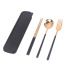 304 stainless steel Portuguese chopsticks and spoons set, student, office worker, travel and outdoor portable tableware three-piece set, creative tableware, outdoor household goods, 304 material easy-to-clean tableware Item Picture